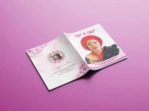 custom square funeral brochure print Design 2